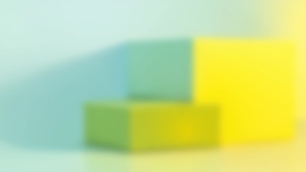 Tre rettangoli sovrapposti che mostrano la gerarchia cromatica: grande area grigio-blu, area media di verde salvia, piccola area di giallo saturo nel corner