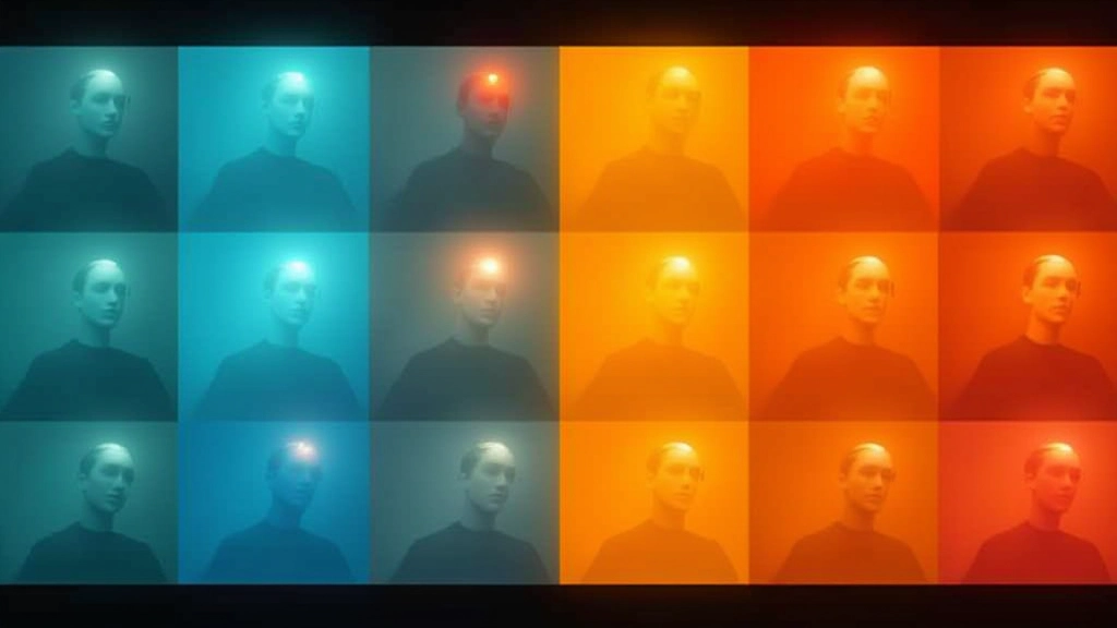 Sequenza di fotogrammi che mostrano l'evoluzione del colore in una scena animata, da toni freddi a caldi