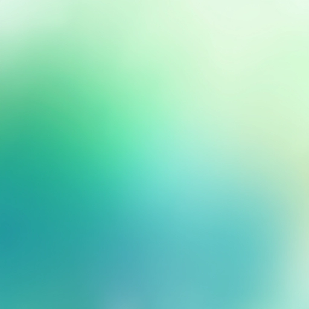 Palette di colori analoghi, sfumature di verde e blu che si mescolano dolcemente insieme in una transizione fluida