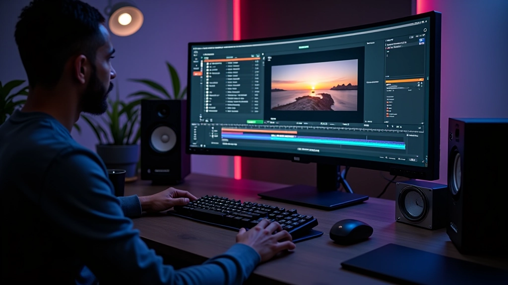 Schermo di editing con timeline e color grading interface per animazione
