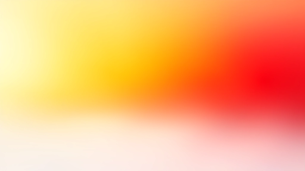 Gradiente che transita da giallo brillante a rosso intenso, rappresentando la temperatura cromatica calda in una composizione minimalista e moderna